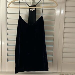 Tibi navy velvet lined camisole